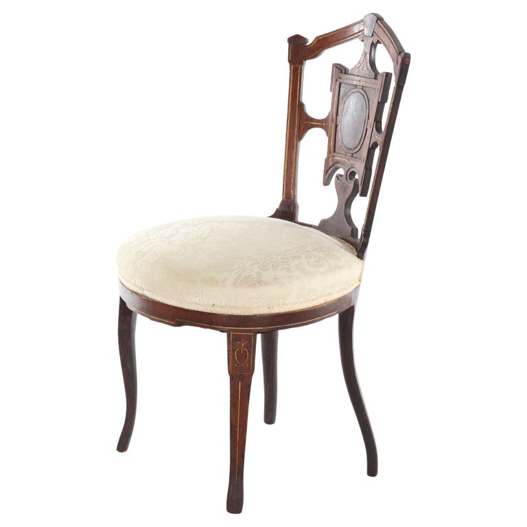 Antique Belter Victorian Rosewood & Burl Boudoir Chair C1860