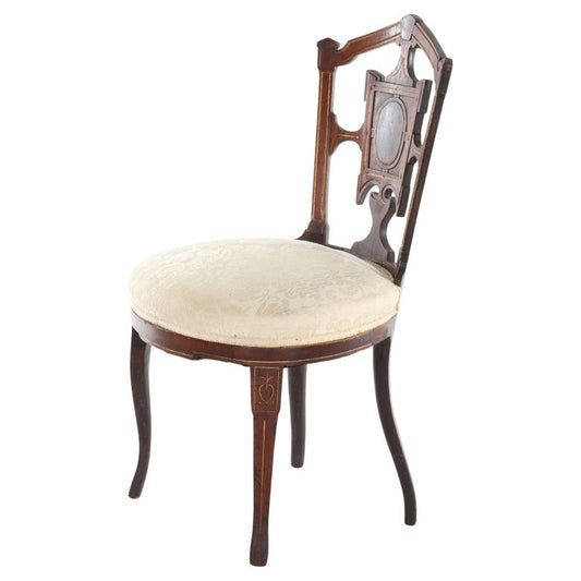 Antique Belter Victorian Rosewood & Burl Boudoir Chair C1860