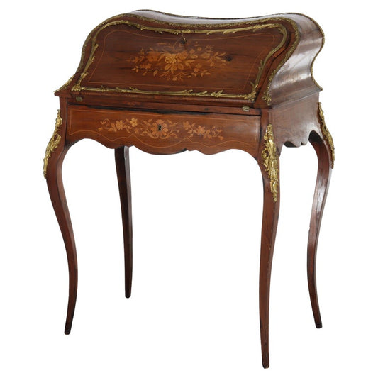 Antique French Louis XIV Inlaid Rosewood & Ormolu Lady’s Desk C1890